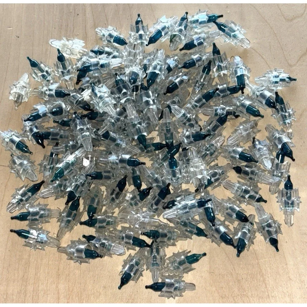Lot 100+ Vtg Mid Century Christmas Clear Light Bulb Cover Reflector Star Atomic